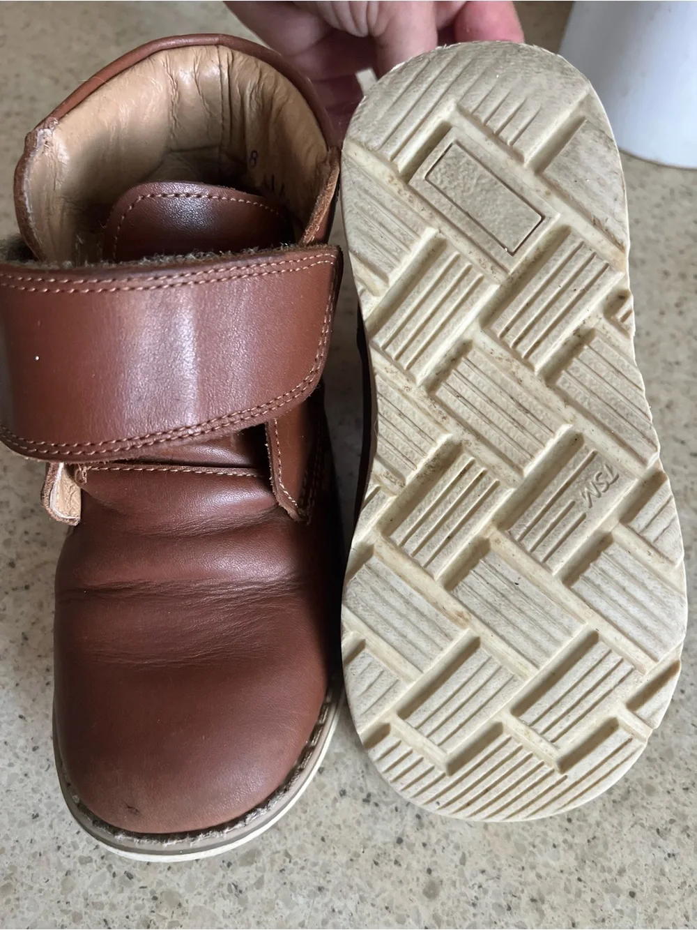 Aventura Kids Tan Brown Leather Velcro Boots